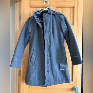 Eddie Bauer Charcoal Hooded Raincoat - Dark Gray
